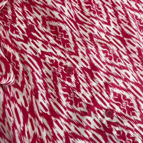 ANTHROPOLOGIE MAEVE MINI DRESS HOT PINK WHITE SZ M STRAP BELT SOPHISTICATED - Picture 13 of 16